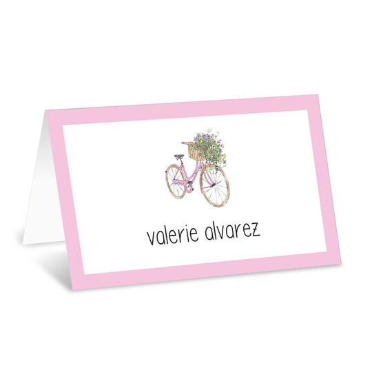 Pink Bicycle Folded Enclosure Cards
